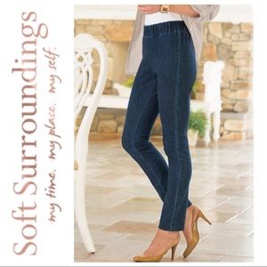 Indigo Wash “Metro” Slimming Pull-On Jeans • Tall { Soft Surroundings }